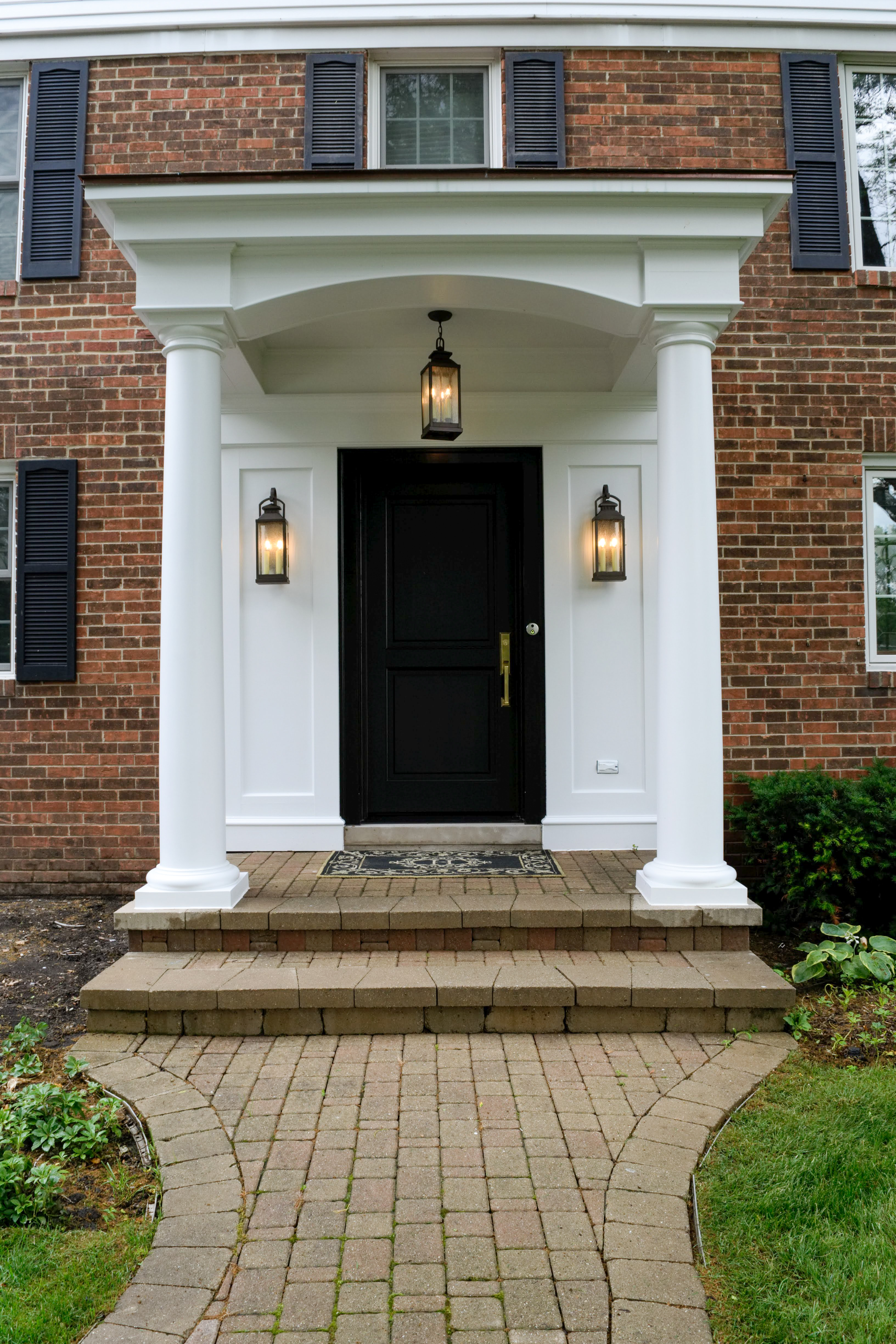 Custom front portico and exterior work